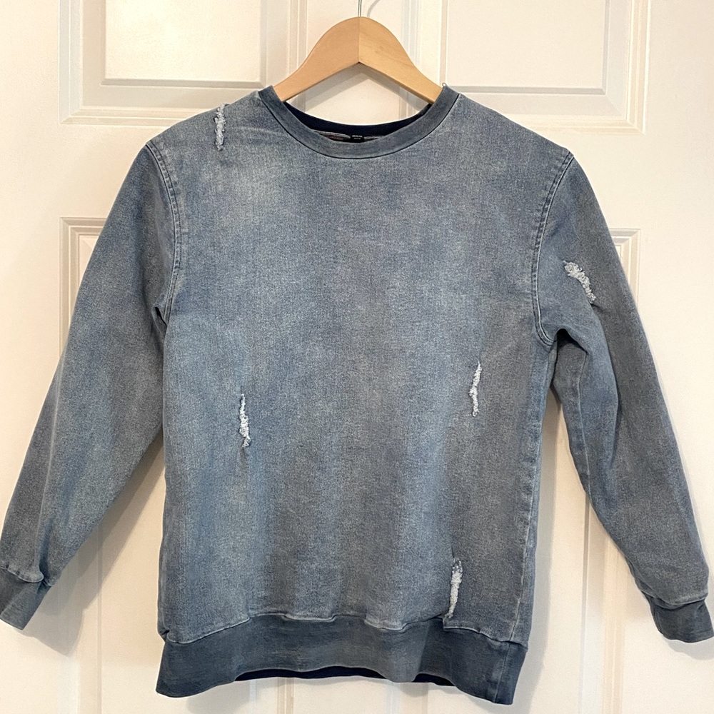 Art Class distressed denim sweatshirt
